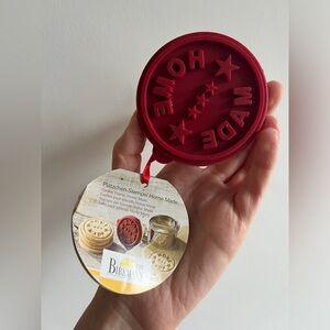 Birkmann Red Wooden Baking Homemade Star Circle Cookie Stamp